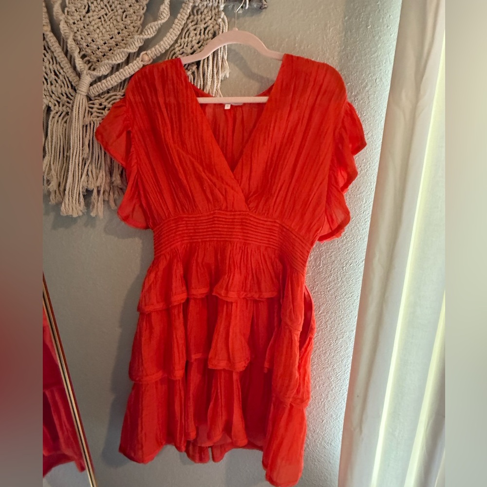 Orange Ruffled Dress